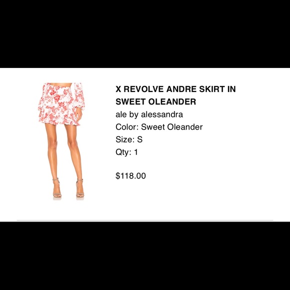 REVOLVE CROP TOP & SKIRT SMALL ALE BY ALESSANDRA RETAILS $226 TOTAL SET - Picture 2 of 3